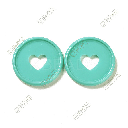 Heart Plastic Loose Leaf Ring Round Binder Discs DIY-WH0304-348B-03-1
