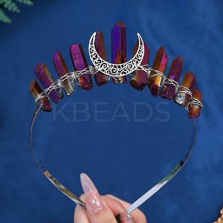 Eletroplated Quartz Crystal Hair Bands PW-WGA9730-16-1