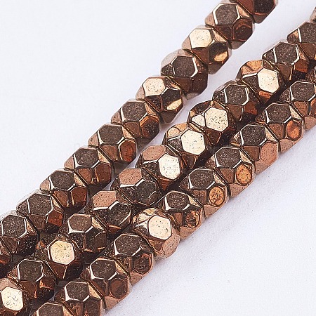 Electroplate Non-Magnetic Synthetic Hematite Beads Strands G-F562-S04-1