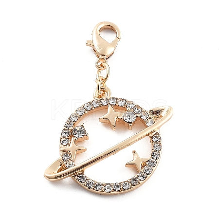Alloy Rhinestone Pendant Decoration HJEW-P021-01F-G-1