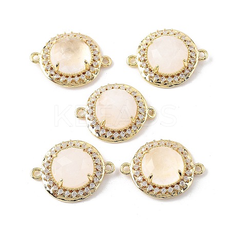 Natural Quartz Crystal Rock Crystal Faceted Connector Charms G-H323-03G-13-1