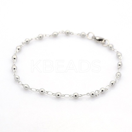 Tarnish Resistant Casual Style 304 Stainless Steel Ball Link Chain Bracelets STAS-O036-06P-1