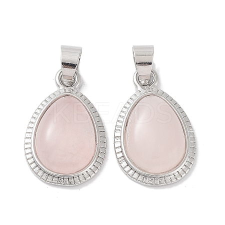 Natural Rose Quartz Pendants G-M405-05P-02-1