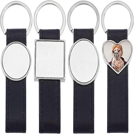 4Pcs 4 Style Sublimation Keychain Blanks KEYC-WR0001-08-1
