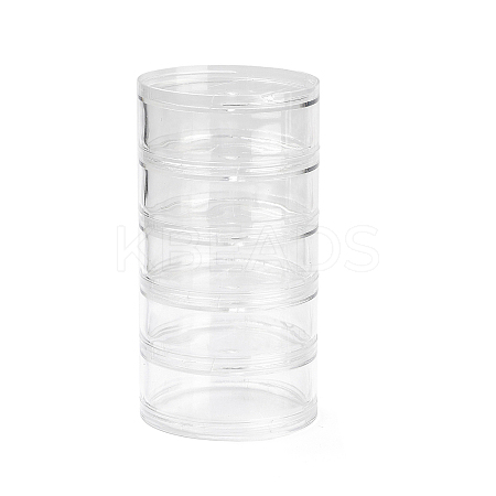(Defective Closeout Sale: Scratched) Round Plastic Bead Containers LS-CON-XCP0002-39-1