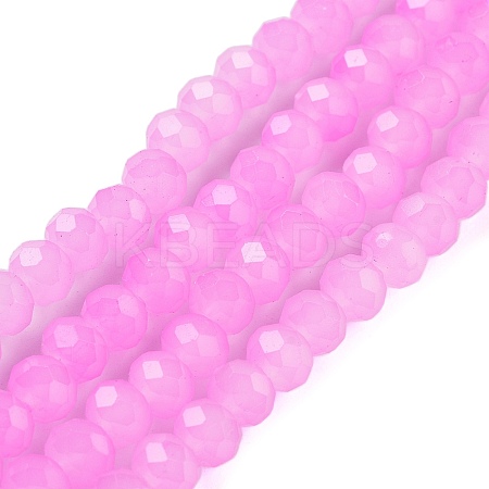 Baking Paint Imitation Jade Glass Bead Strands DGLA-A034-J6MM-A49-1