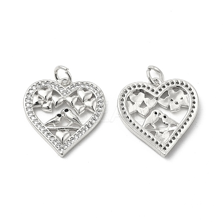 Brass Micro Pave Cubic Zirconia Pendants KK-E068-VB124-1