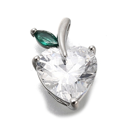 Brass Pave Clear Cubic Zirconia Charms LS-KK-Q048-21P-1