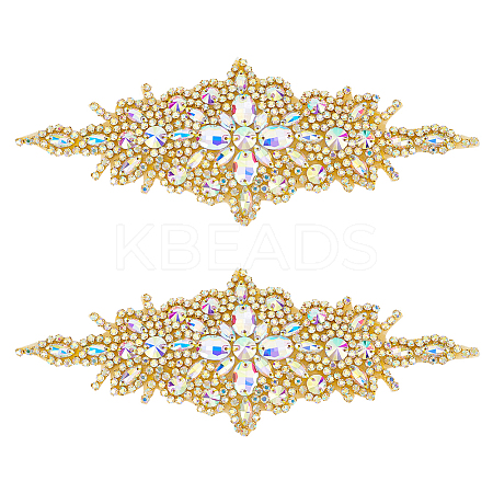 Rhombus Iron on Rhinestone Appliques DIY-WH0304-975B-1