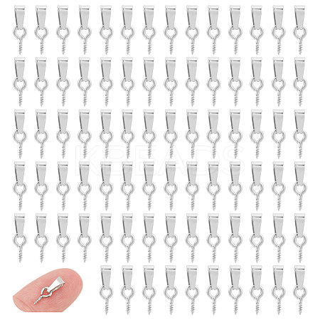 20Pcs 201 Stainless Steel Screw Eye Pin Peg Bails STAS-LP0001-21-1