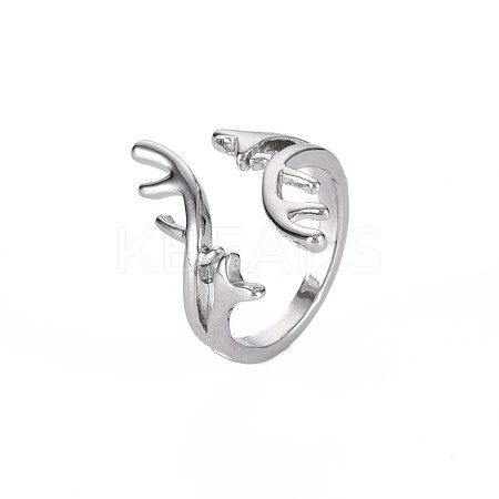 Branch Cuff Finger Rings for Girl Women RJEW-S038-197-1