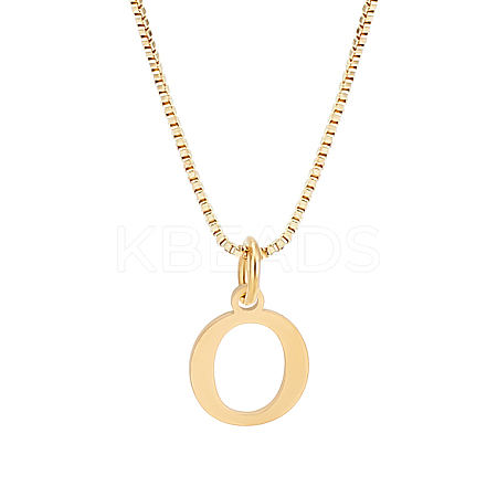 1pc 304 Stainless Steel Letter Pendant Necklaces NJEW-LP0001-38O-G-1