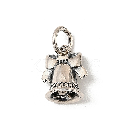 925 Sterling Silver Bowknot Bell Charms STER-K184-02AS-1