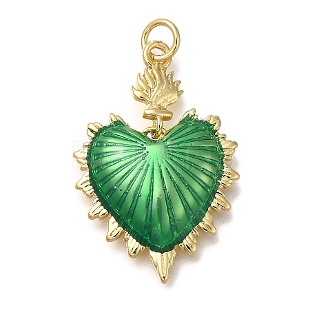 Rack Plating Brass Enamel Pendants KK-I720-27G-01-1