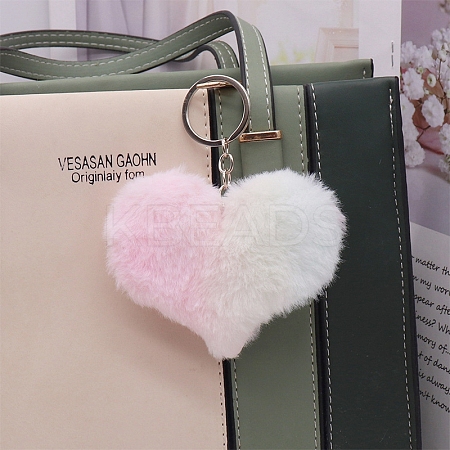 Imitation Rabbit Fur Keychain PW-WGED029-12-1