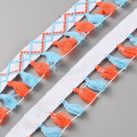 10 Yards Polyester Tassel Ribbon OCOR-WH0101-33B-1