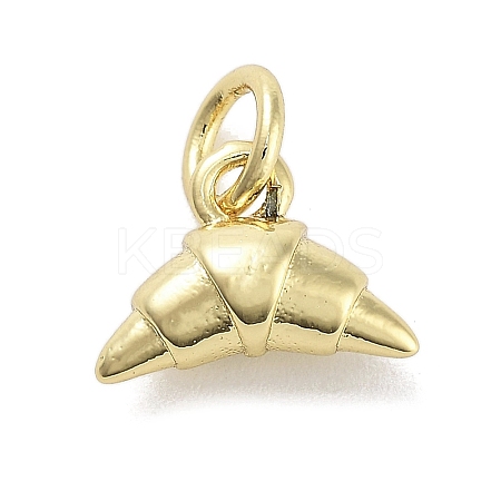 Rack Plating Croissant Brass Pendants KK-M293-02G-1