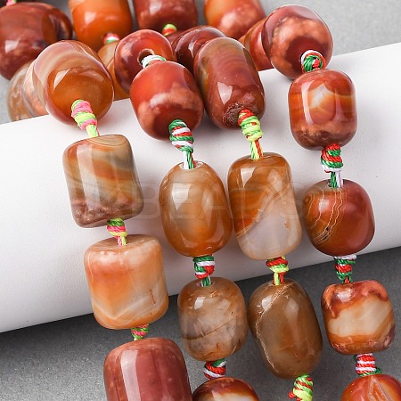 Natural Red Agate Beads Strands G-P605-H01-01-1