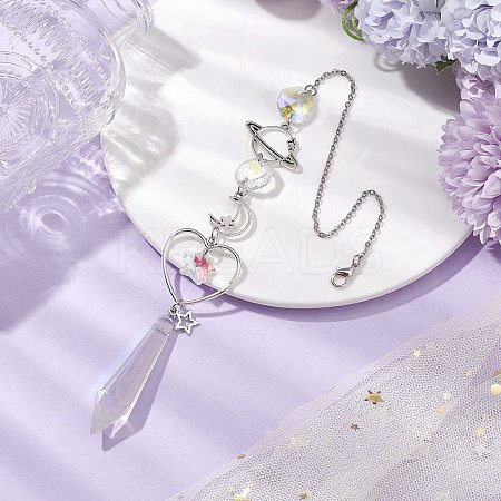 Alloy Planet Moon Hanging Ornaments HJEW-JM02622-1