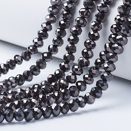 Electroplate Transparent Glass Beads Strands X-EGLA-A034-T10mm-UA08-1