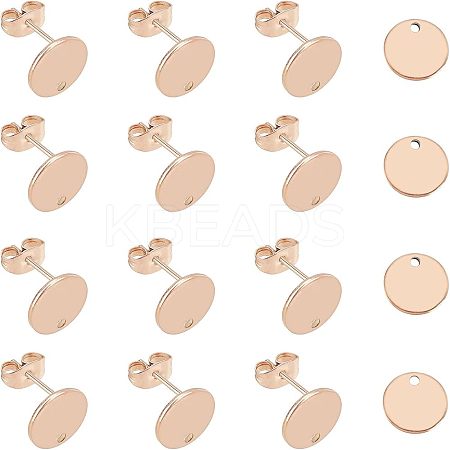 PVD Vacuum Plating 304 Stainless Steel Stud Earring Findings STAS-UN0016-05B-RG-1
