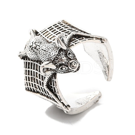 Alloy Bat Open Cuff Rings for Men Women LS-RJEW-G286-02AS-1