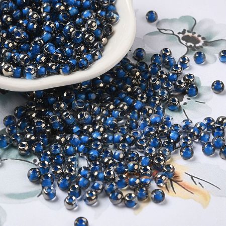 Transparent Inside Colours Glass Seed Beads SEED-H002-A-C215-1