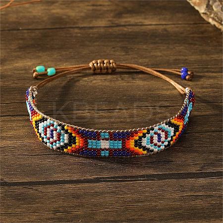 Bohemian Style Geometric Glass Seed Bead Handmade Bracelet for Women HL6362-7-1