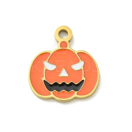 Halloween Theme Ion Plating(IP) 304 Stainless Steel Enamel Charms STAS-M011-03G-1