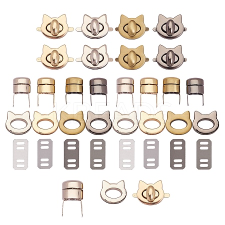 8 Sets 4 Styles Zinc Alloy Bag Twist Lock Accessories AJEW-SZ0001-48-1