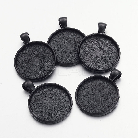 Electrophoresis Alloy Flat Round Pendant Cabochon Settings LS-X-PALLOY-Q304-16-NR-1