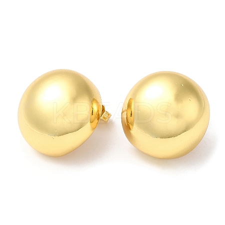 Rack Plating Brass Half Round Stud Earrings EJEW-Q766-07G-1