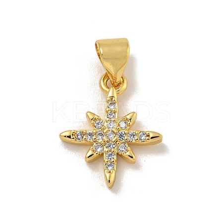 Rack Plating Brass Micro Pave Cubic Zirconia Charms KK-C074-62G-1