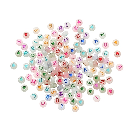 160Pcs 2 Style Luminous Acrylic Beads MACR-YW0001-15-1