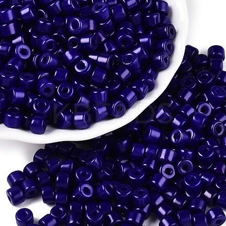 Opaque Baking Paint Glass Seed Beads SEED-T008-02V-1