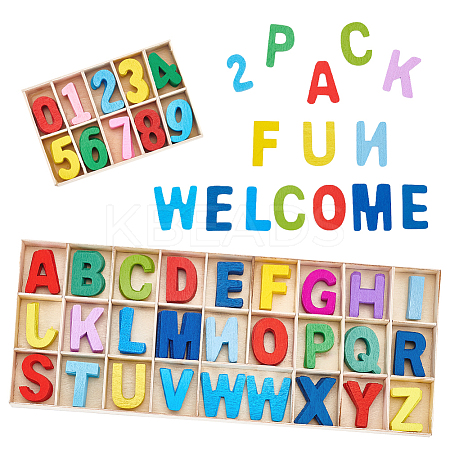 Wood Alphabet & Number Puzzles for Toddlers AJEW-PH0004-29B-1