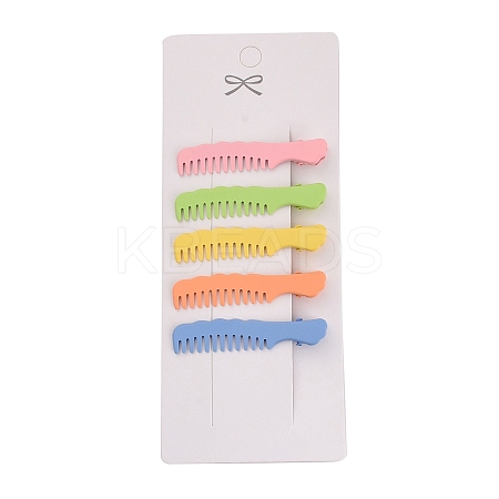Comb Shape Spray Painted Iron Alligator Hair Clips for Girls PHAR-A011-18-1