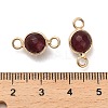 Natural Dyed Natural White Jade Faceted Round Links Connector Charms G-G175-01G-02-4