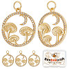 6Pcs Autumn Theme Brass Micro Pave Clear Cubic Zirconia Pendants KK-BBC0005-83-1
