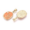 304 Stainless Steel & Enamel & ABS Imitation Pearl Pendants STAS-T072-90A-G-2