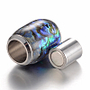 304 Stainless Steel Enamel Magnetic Clasps with Glue-in Ends STAS-E136-60B-2