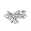 Brass Crystal Rhinestone Letter Links Connector Charms KK-S395-06P-Z-2