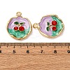 Light Gold Tone Alloy Enamel Pendants ENAM-B028-33KCG-01-3