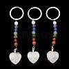 Natural Quartz Crystal Heart Keychain G-Z033-11P-02-1