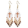Glass Seed Beads Dangle Earrings EJEW-MZ00737-4