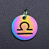 Rainbow Color Ion Plating(IP) 201 Stainless Steel Charms STAS-Q201-JN166-7-1