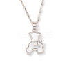 Cute Mini Cartoon Bear Brass Cubic Zirconia Pendant Necklaces for Women JK9579-1-1