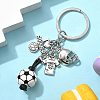 3Pcs Alloy & Wood Keychain KEYC-JKC01187-4