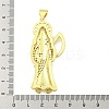 Rack Plating Brass Micro Pave Clear Cubic Zirconia Pendants KK-B091-30G-07-3