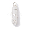 Natural Quartz Crystal Double Terminal Pointed Pendants PALLOY-JF02673-05-1